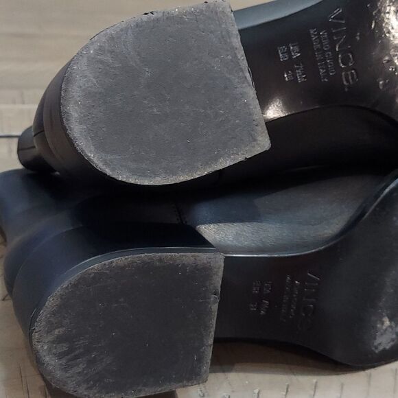 Vince Black Leather Chelsea Booties Sz 7.5 - Picture 8 of 13